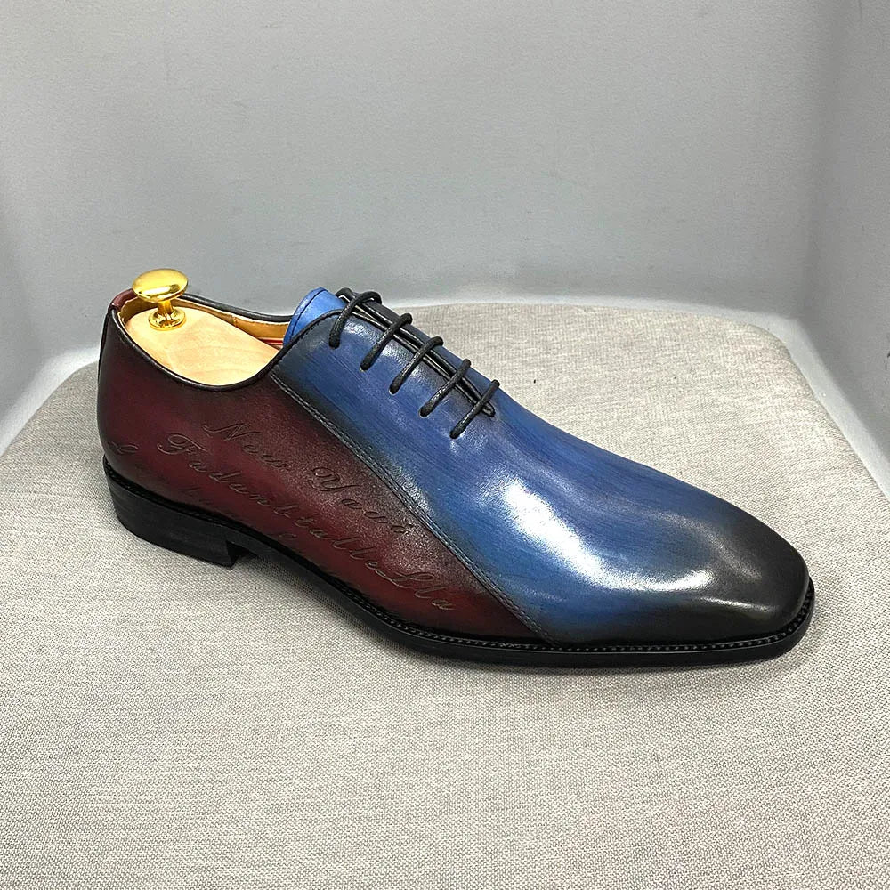 Men's genuine leather ankle boots stylish lace-up shoes for office basic men's shoes