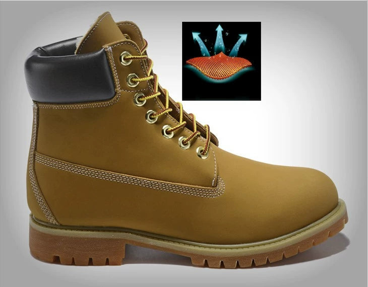 Century Classic Worker Boots Fall and Winter Waterproof Non-Slip Warm Cowhide for Women