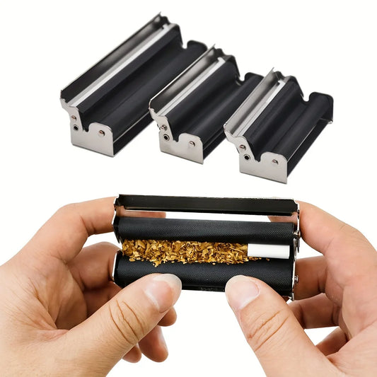 1pc Metal Cigarette Roller 70/78/110mm Black Manual Cigarette Rolling Tool Portable Cigarette Maker Equipment Smoking Accessarie