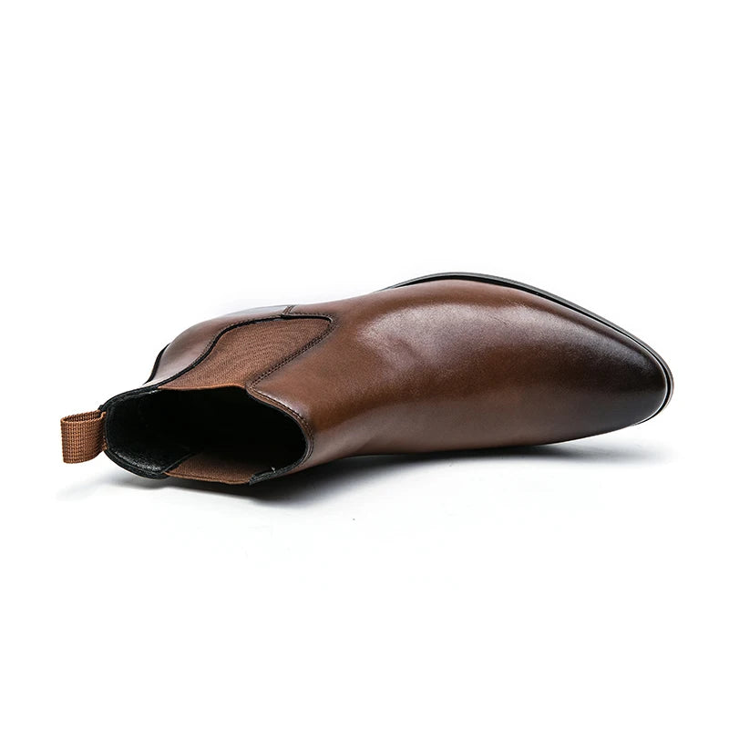 Genuine Leather Designer Men's Dress Shoe-Luxury Office and Casual Ankle Boot Footwear