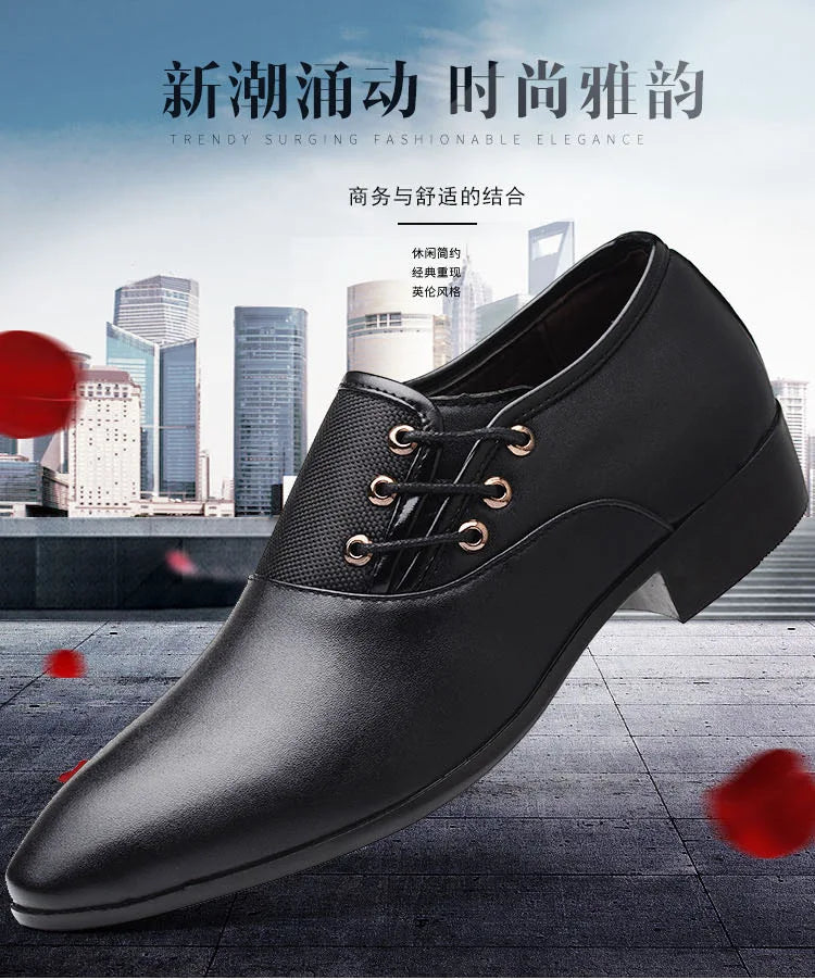Quality Patent Leather Shoes for Male Oxfords Wedding Party Office Work Shoes