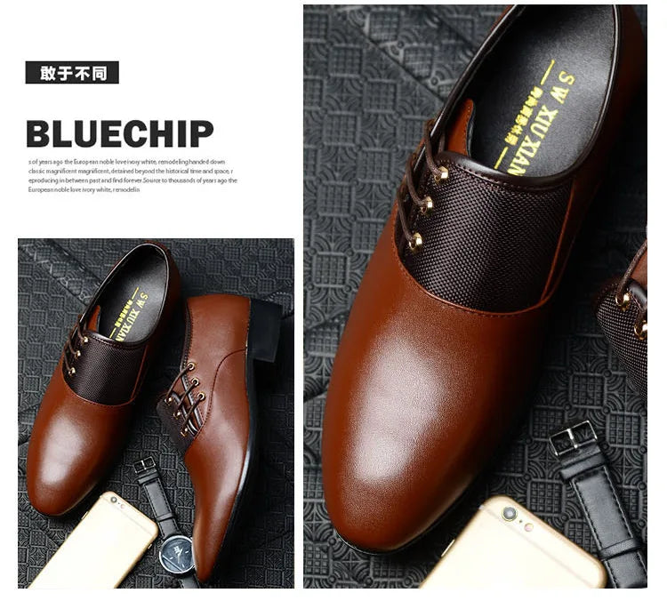 Quality Patent Leather Shoes for Male Oxfords Wedding Party Office Work Shoes