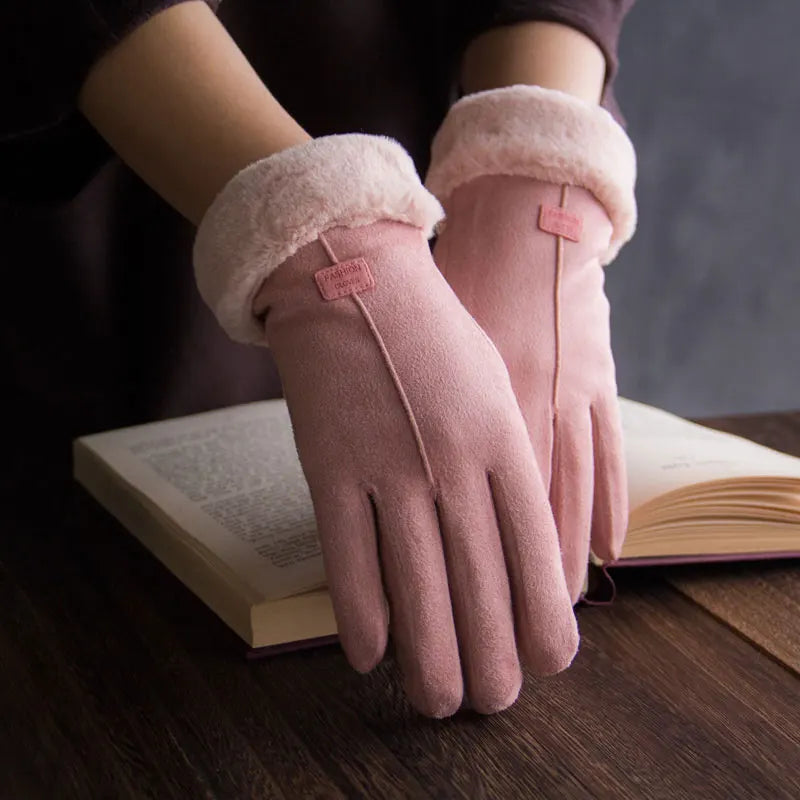 New Fashion Gloves Autumn Winter Cute Furry Warm Mitts Full Finger Gloves