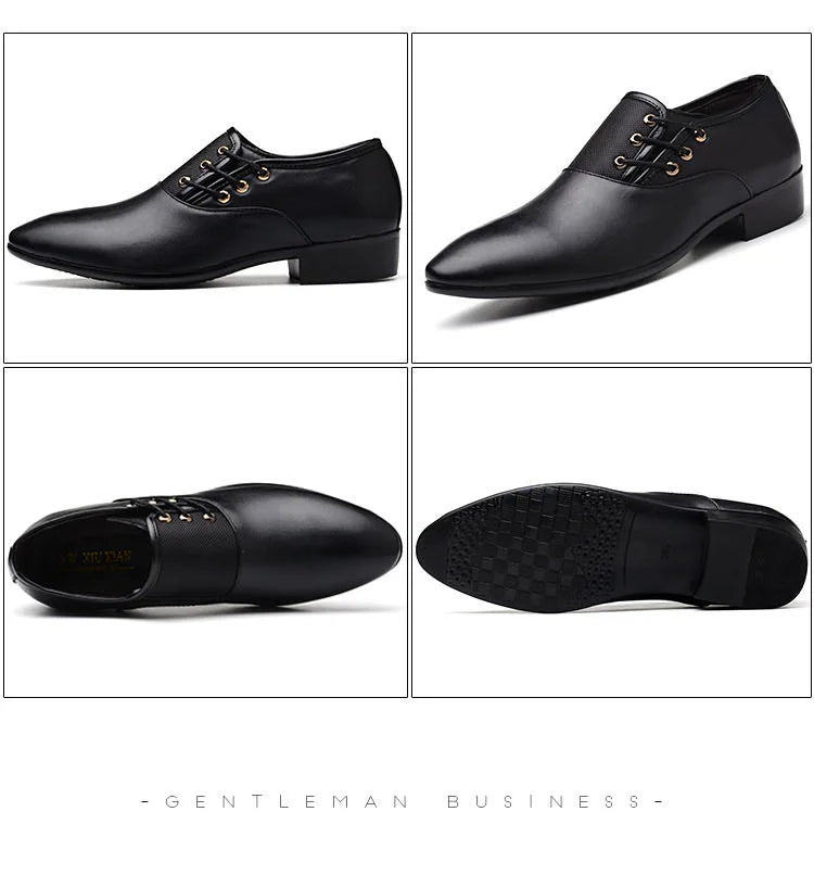 Quality Patent Leather Shoes for Male Oxfords Wedding Party Office Work Shoes