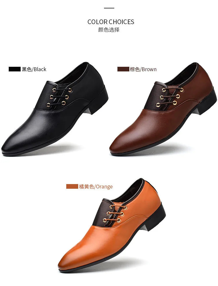 Quality Patent Leather Shoes for Male Oxfords Wedding Party Office Work Shoes