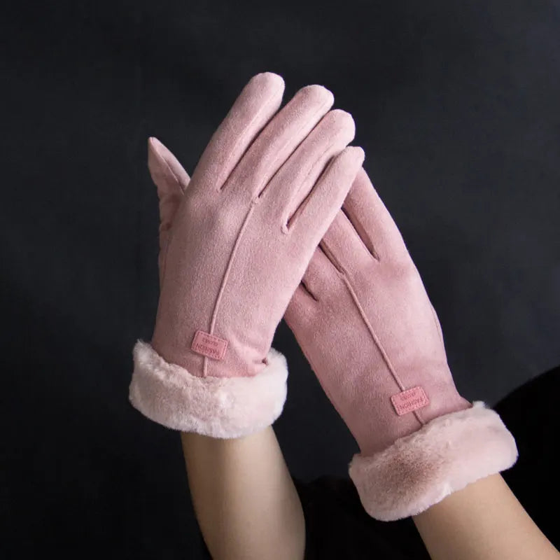 New Fashion Gloves Autumn Winter Cute Furry Warm Mitts Full Finger Gloves