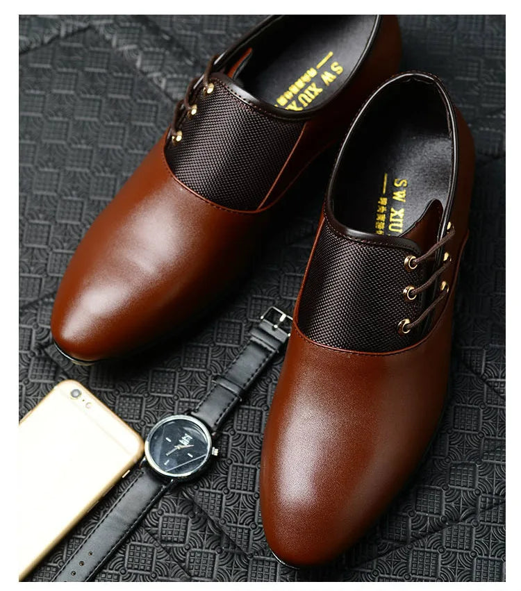 Quality Patent Leather Shoes for Male Oxfords Wedding Party Office Work Shoes
