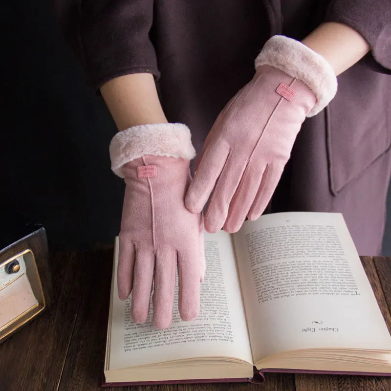 New Fashion Gloves Autumn Winter Cute Furry Warm Mitts Full Finger Gloves