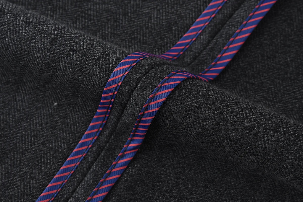 Hight Waist Wool Trousers Cashmere Suit Pant For Men Loose Striped  Classic Straight Formal Mens Dress Pants Business Size 42 44