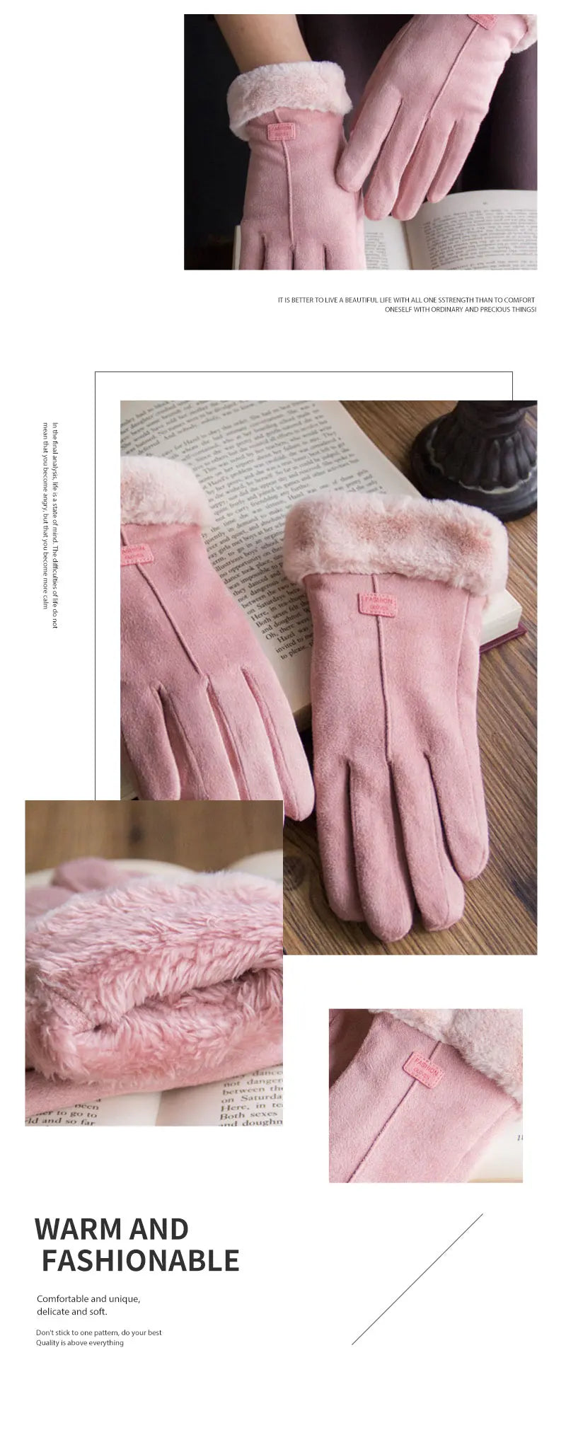 New Fashion Gloves Autumn Winter Cute Furry Warm Mitts Full Finger Gloves