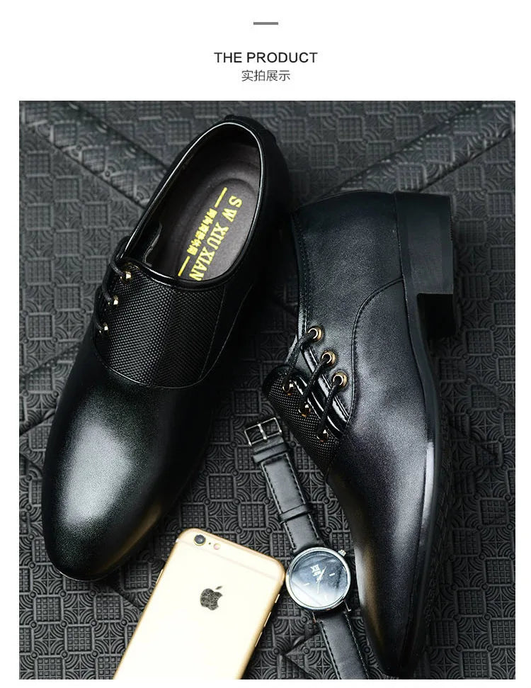 Quality Patent Leather Shoes for Male Oxfords Wedding Party Office Work Shoes