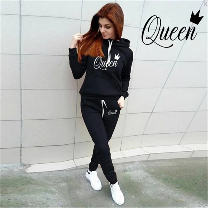 Hot women's 2- women's hooded sportswear suit clothes hoodie+sweatpants
