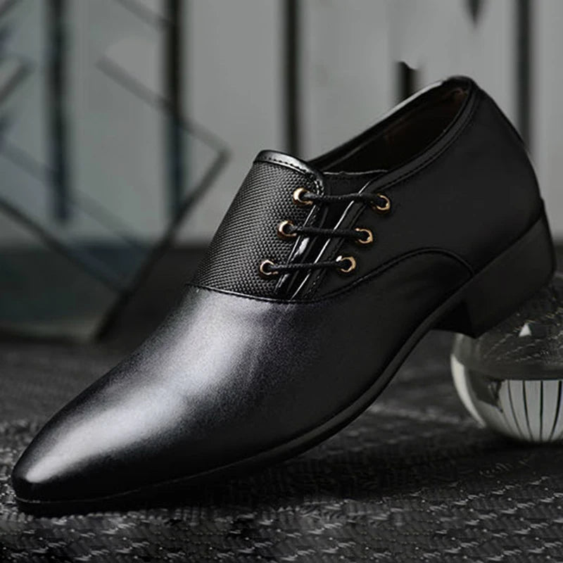 Quality Patent Leather Shoes for Male Oxfords Wedding Party Office Work Shoes