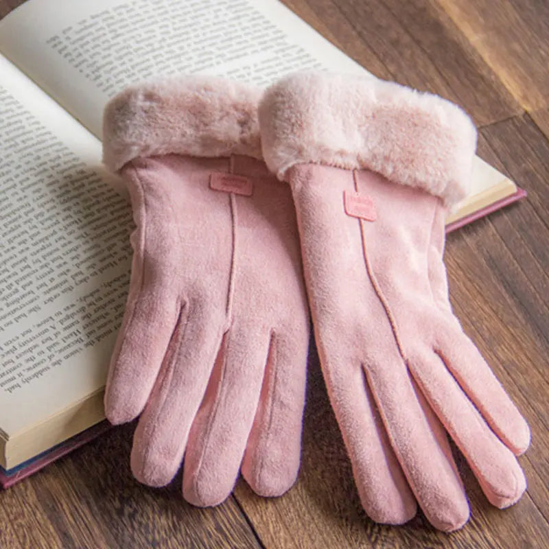 New Fashion Gloves Autumn Winter Cute Furry Warm Mitts Full Finger Gloves