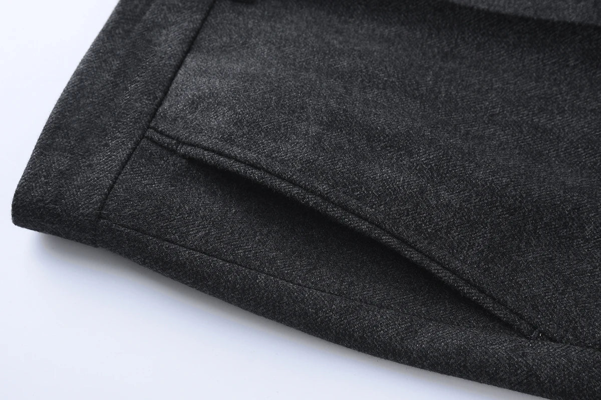 Hight Waist Wool Trousers Cashmere Suit Pant For Men Loose Striped  Classic Straight Formal Mens Dress Pants Business Size 42 44