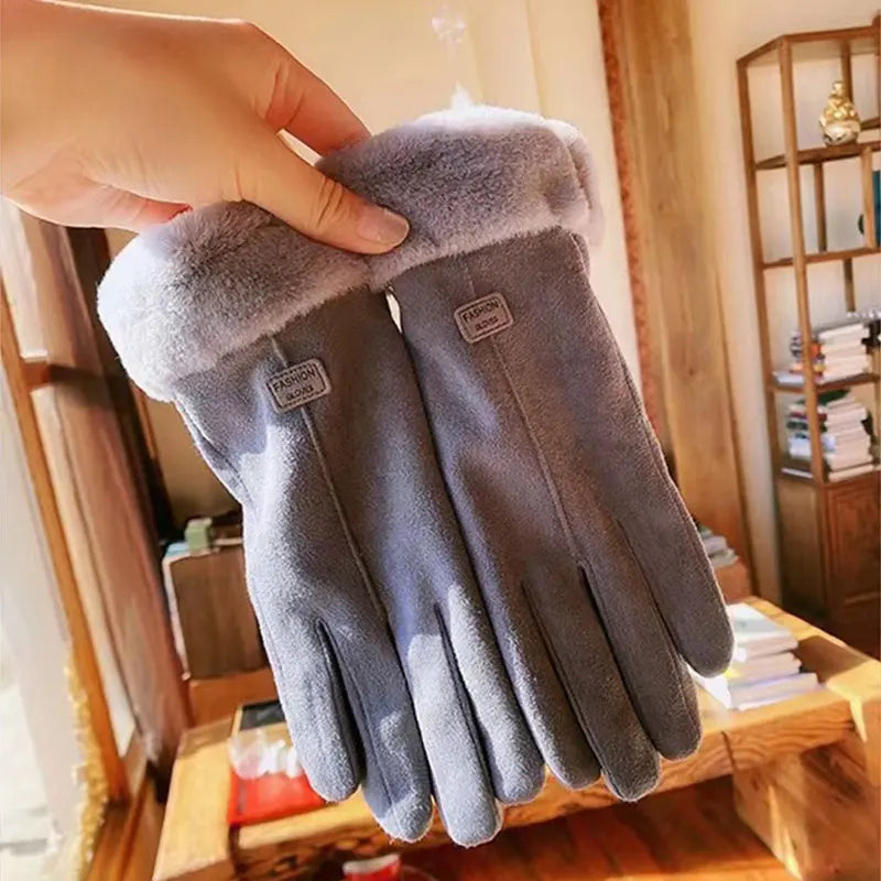 New Fashion Gloves Autumn Winter Cute Furry Warm Mitts Full Finger Gloves