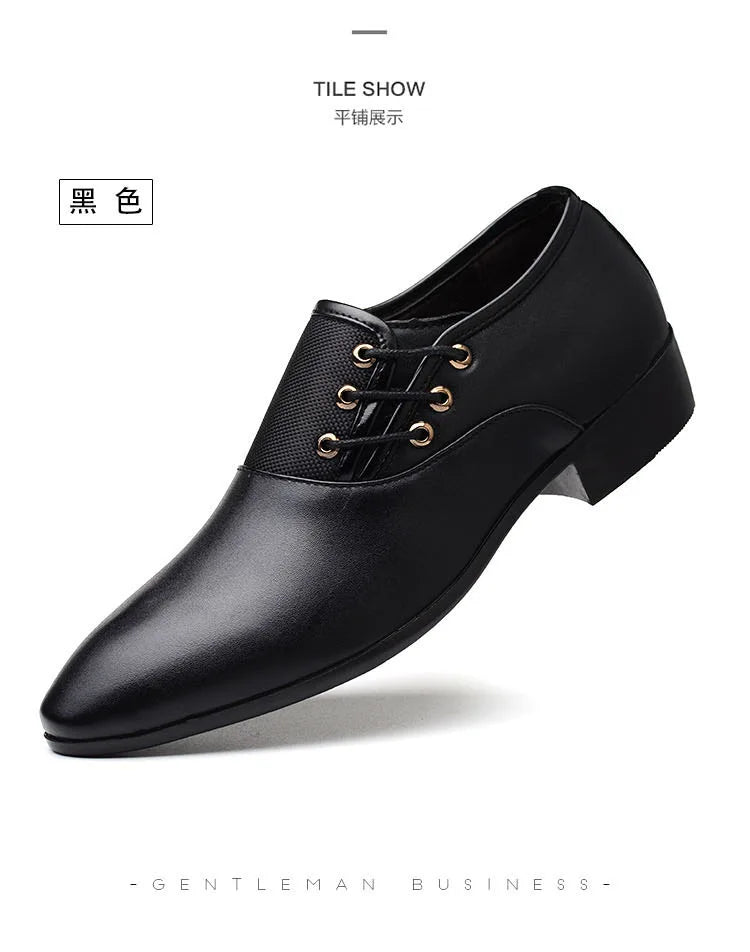 Quality Patent Leather Shoes for Male Oxfords Wedding Party Office Work Shoes