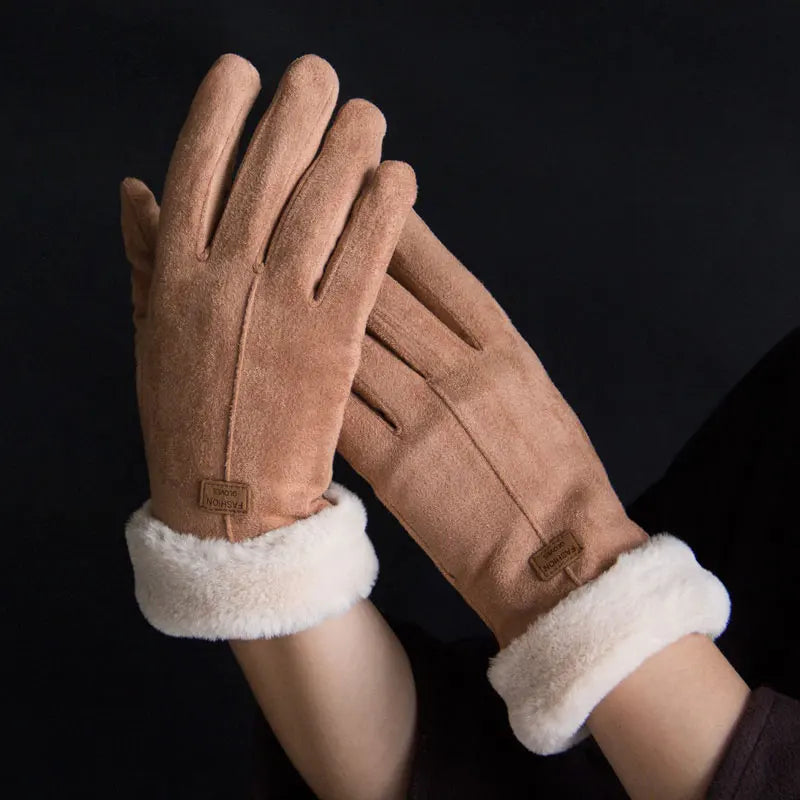 New Fashion Gloves Autumn Winter Cute Furry Warm Mitts Full Finger Gloves