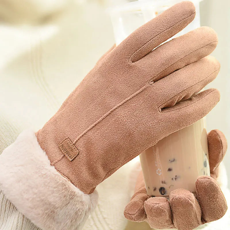 New Fashion Gloves Autumn Winter Cute Furry Warm Mitts Full Finger Gloves