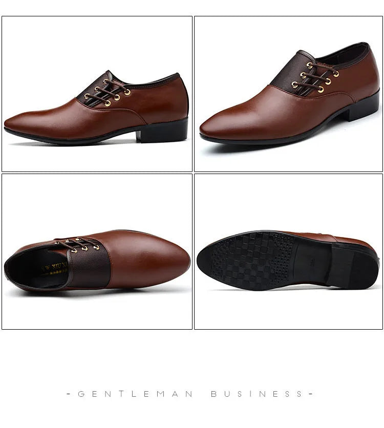 Quality Patent Leather Shoes for Male Oxfords Wedding Party Office Work Shoes