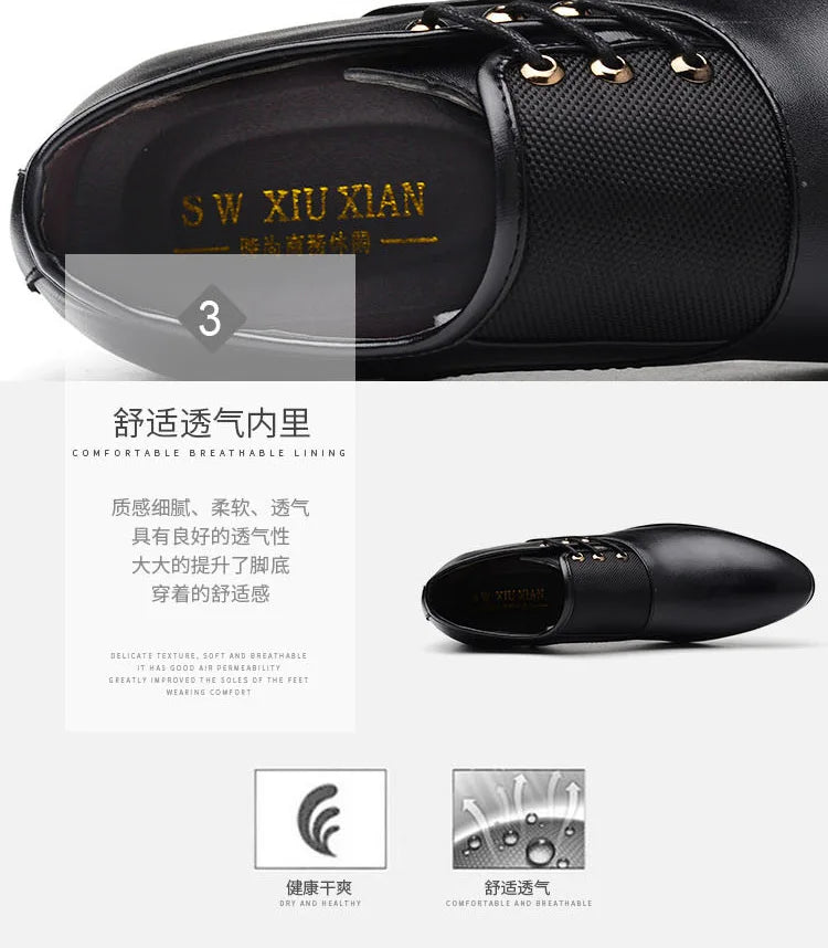 Quality Patent Leather Shoes for Male Oxfords Wedding Party Office Work Shoes