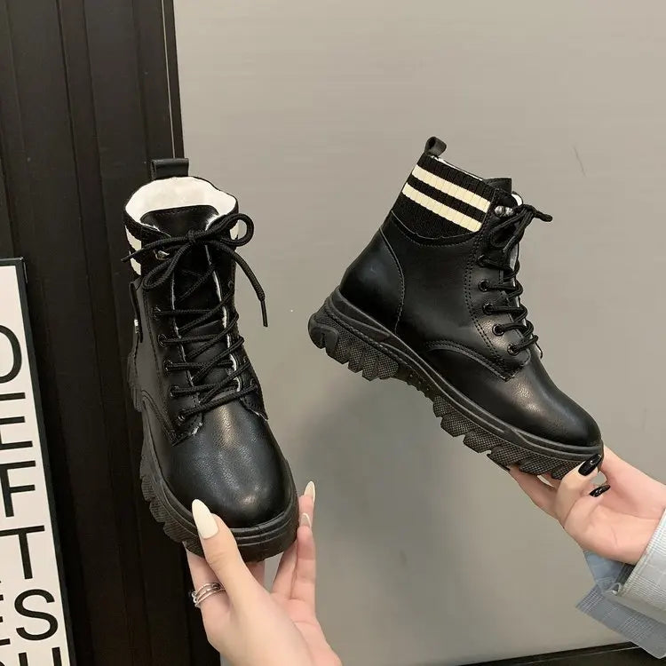 Women Ankle Boots Shoes Plush Warm Winter Fur Shoes Women Sneakers Botas De Mujer