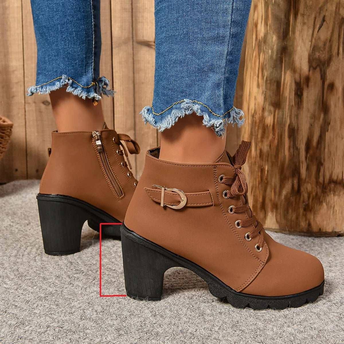 Women High Heel Ankle Boots Autumn Winter Woman Fashion Shoes Short Boot