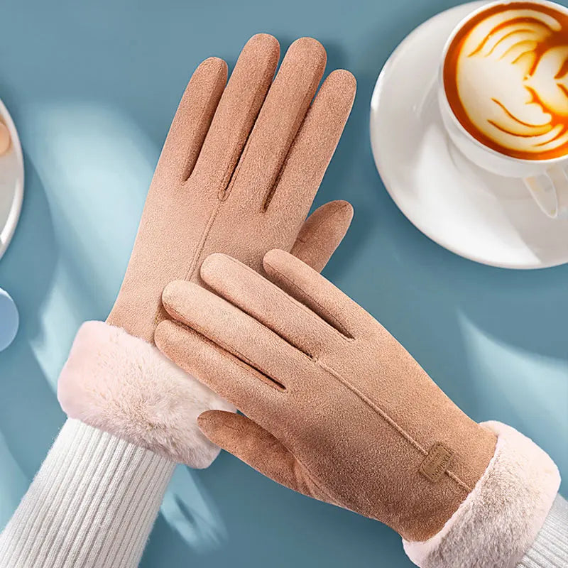 New Fashion Gloves Autumn Winter Cute Furry Warm Mitts Full Finger Gloves