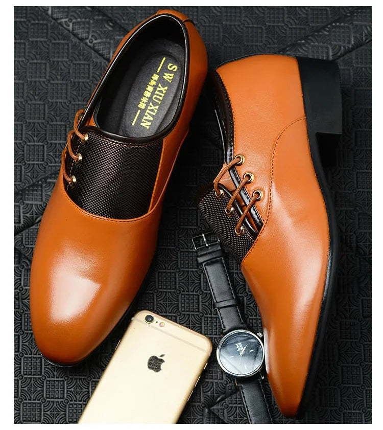 Quality Patent Leather Shoes for Male Oxfords Wedding Party Office Work Shoes