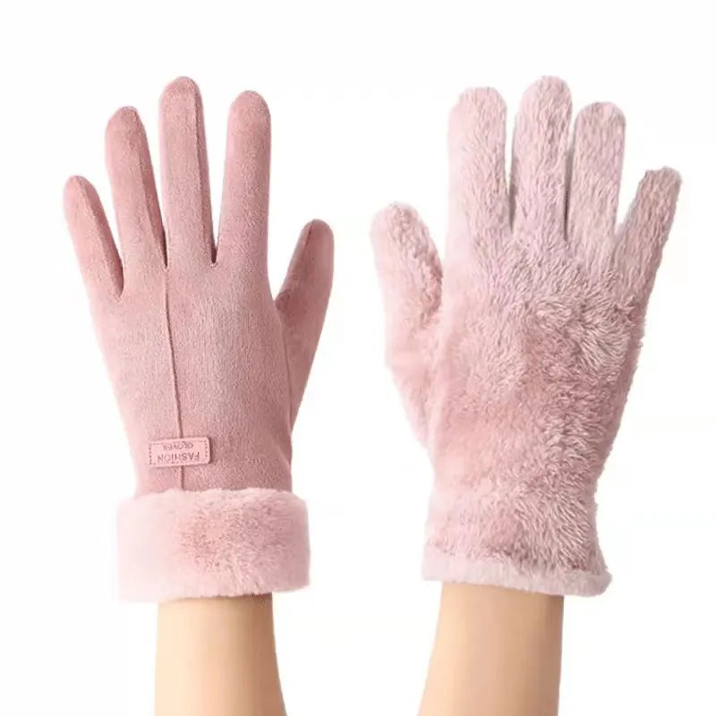 New Fashion Gloves Autumn Winter Cute Furry Warm Mitts Full Finger Gloves