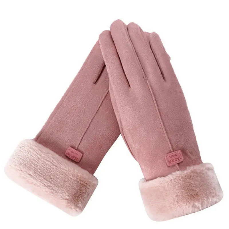 New Fashion Gloves Autumn Winter Cute Furry Warm Mitts Full Finger Gloves