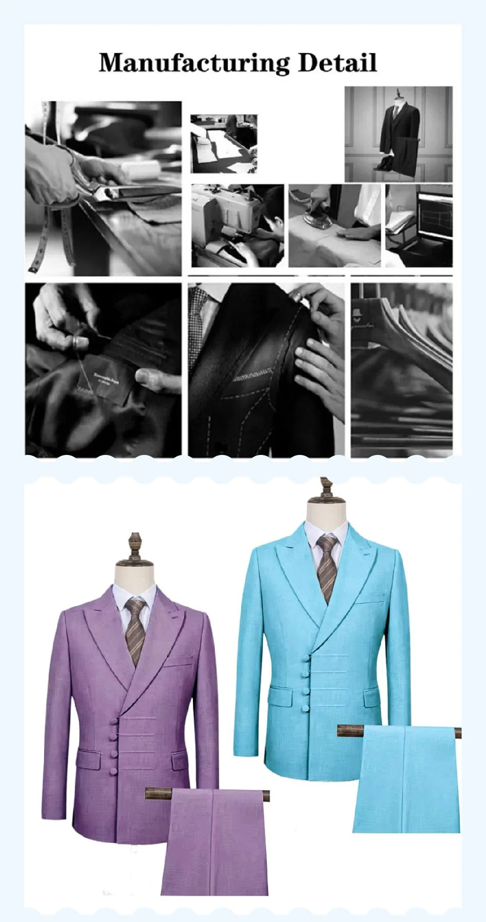 Tailor-made Suits Men's business suit 2 piece set Beige Blazers Suit Pants Suit Jackets White groom's wedding suit set