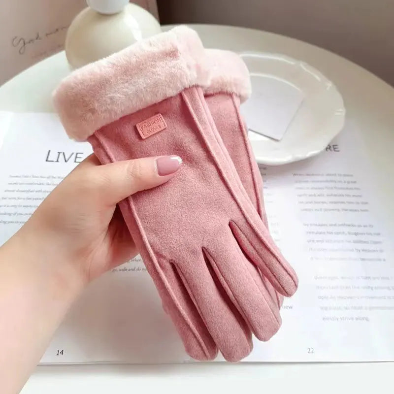 New Fashion Gloves Autumn Winter Cute Furry Warm Mitts Full Finger Gloves