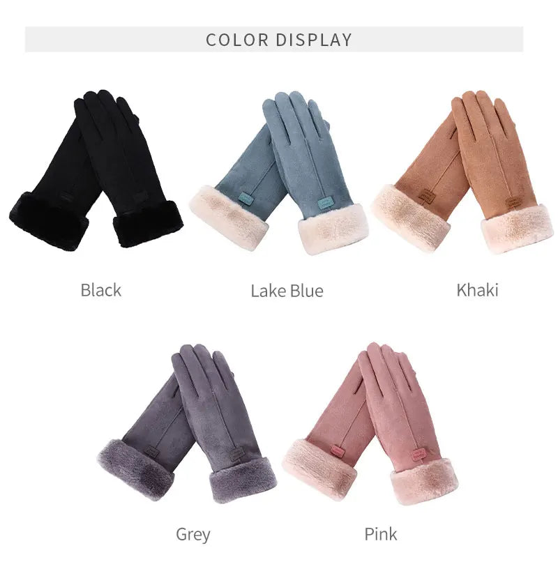New Fashion Gloves Autumn Winter Cute Furry Warm Mitts Full Finger Gloves