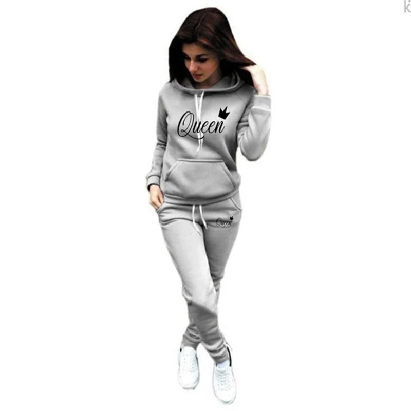 Hot women's 2- women's hooded sportswear suit clothes hoodie+sweatpants