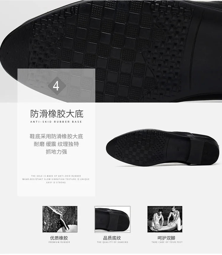 Quality Patent Leather Shoes for Male Oxfords Wedding Party Office Work Shoes