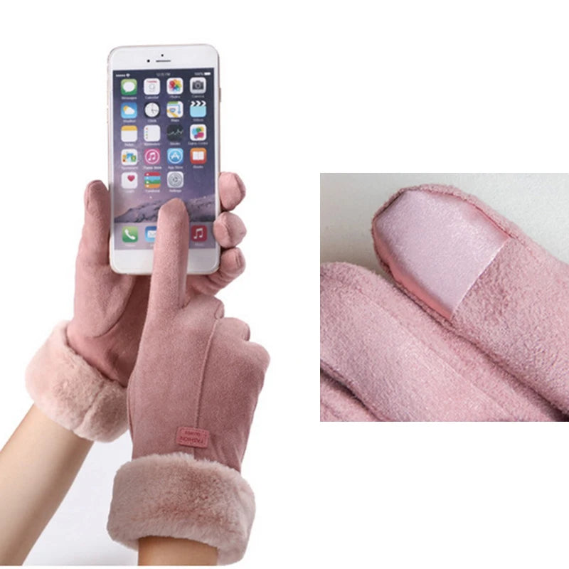 New Fashion Gloves Autumn Winter Cute Furry Warm Mitts Full Finger Gloves
