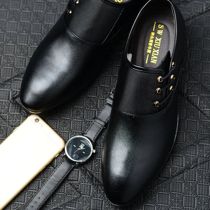 Quality Patent Leather Shoes for Male Oxfords Wedding Party Office Work Shoes