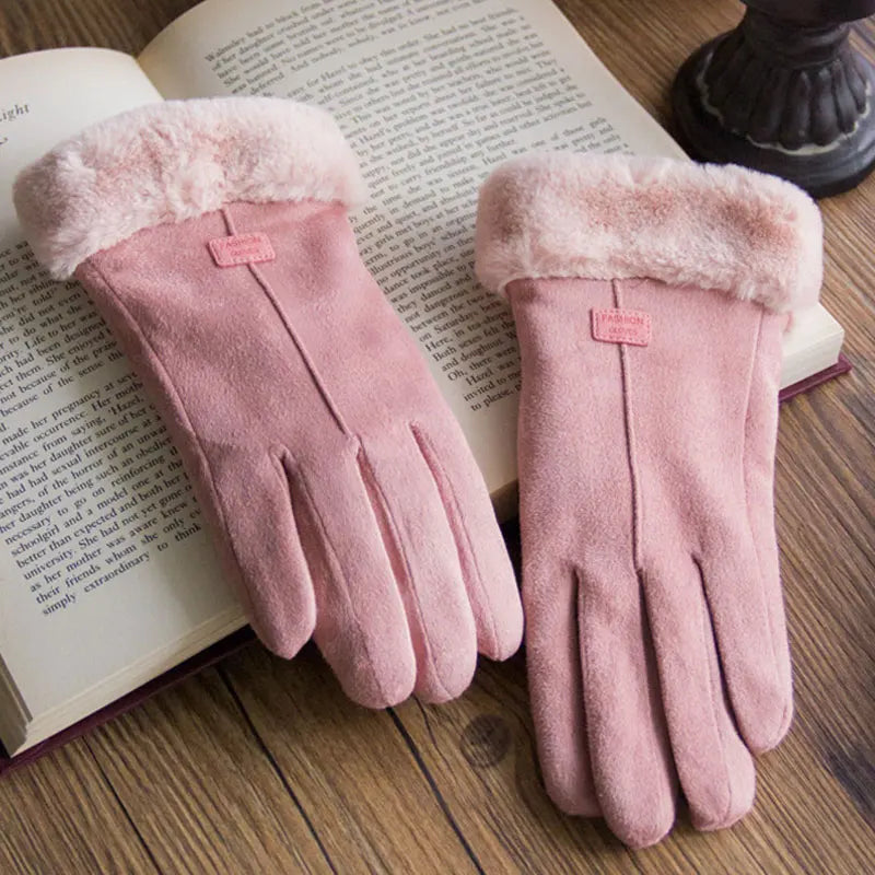 New Fashion Gloves Autumn Winter Cute Furry Warm Mitts Full Finger Gloves