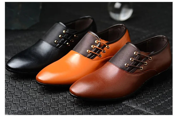 Quality Patent Leather Shoes for Male Oxfords Wedding Party Office Work Shoes