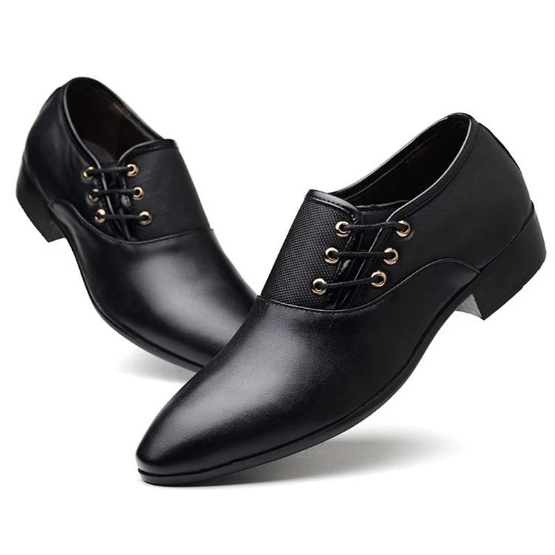 Quality Patent Leather Shoes for Male Oxfords Wedding Party Office Work Shoes