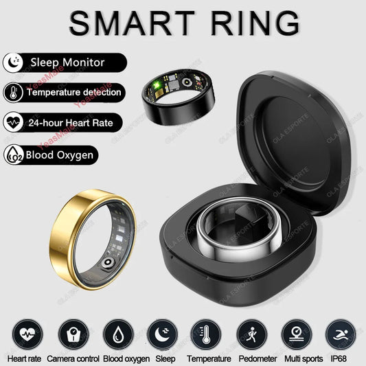 For Xiaomi Smart Ring Men Temperature, Heart Rate, Blood Oxygen, Sleep Health Monitor Smart Ring 2024 Sport Waterproof Smartring