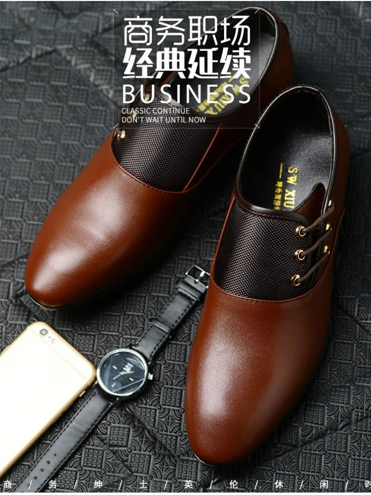 Quality Patent Leather Shoes for Male Oxfords Wedding Party Office Work Shoes