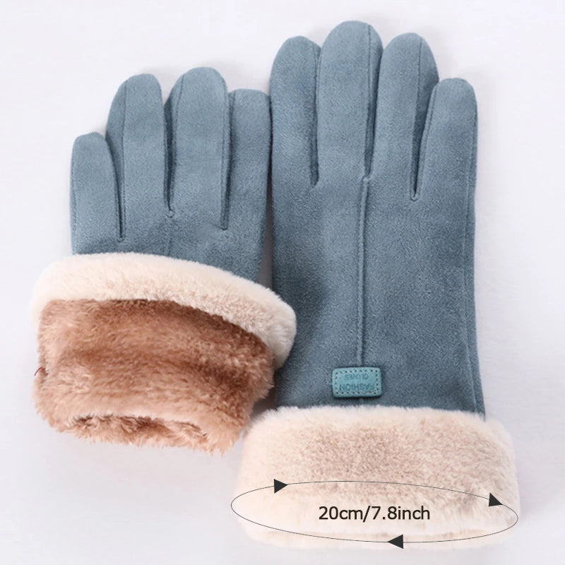 New Fashion Gloves Autumn Winter Cute Furry Warm Mitts Full Finger Gloves