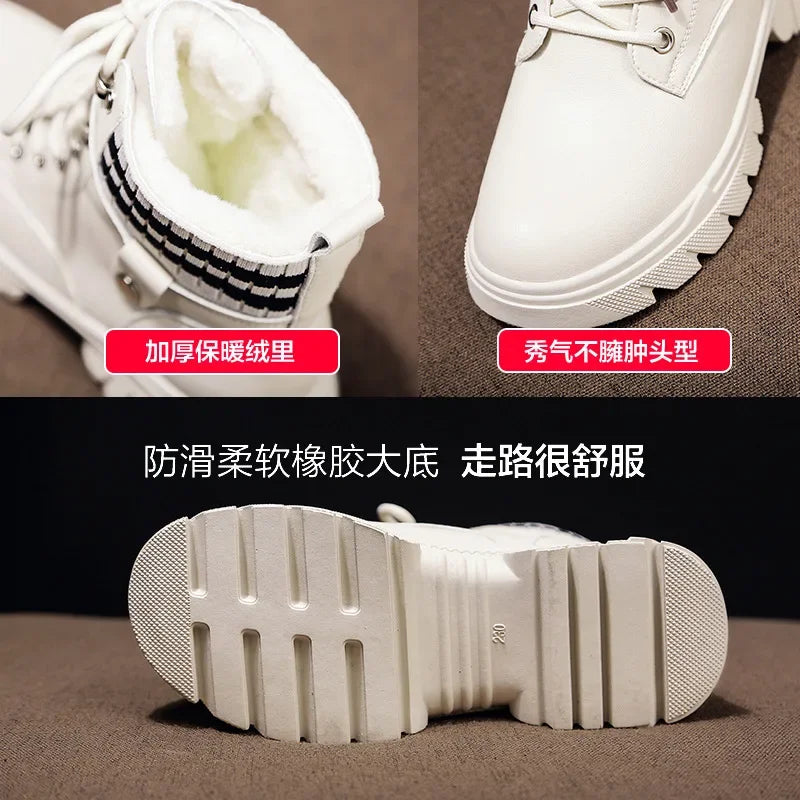 Women Ankle Boots Shoes Plush Warm Winter Fur Shoes Women Sneakers Botas De Mujer