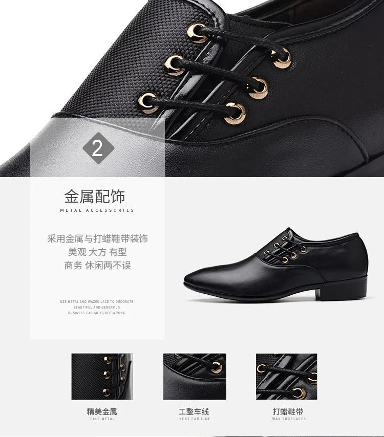Quality Patent Leather Shoes for Male Oxfords Wedding Party Office Work Shoes