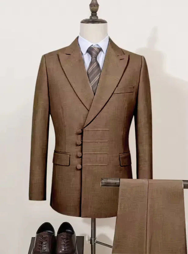 Tailor-made Suits Men's business suit 2 piece set Beige Blazers Suit Pants Suit Jackets White groom's wedding suit set