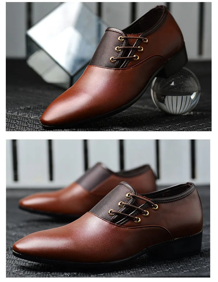 Quality Patent Leather Shoes for Male Oxfords Wedding Party Office Work Shoes