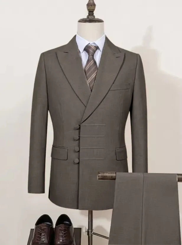 Tailor-made Suits Men's business suit 2 piece set Beige Blazers Suit Pants Suit Jackets White groom's wedding suit set