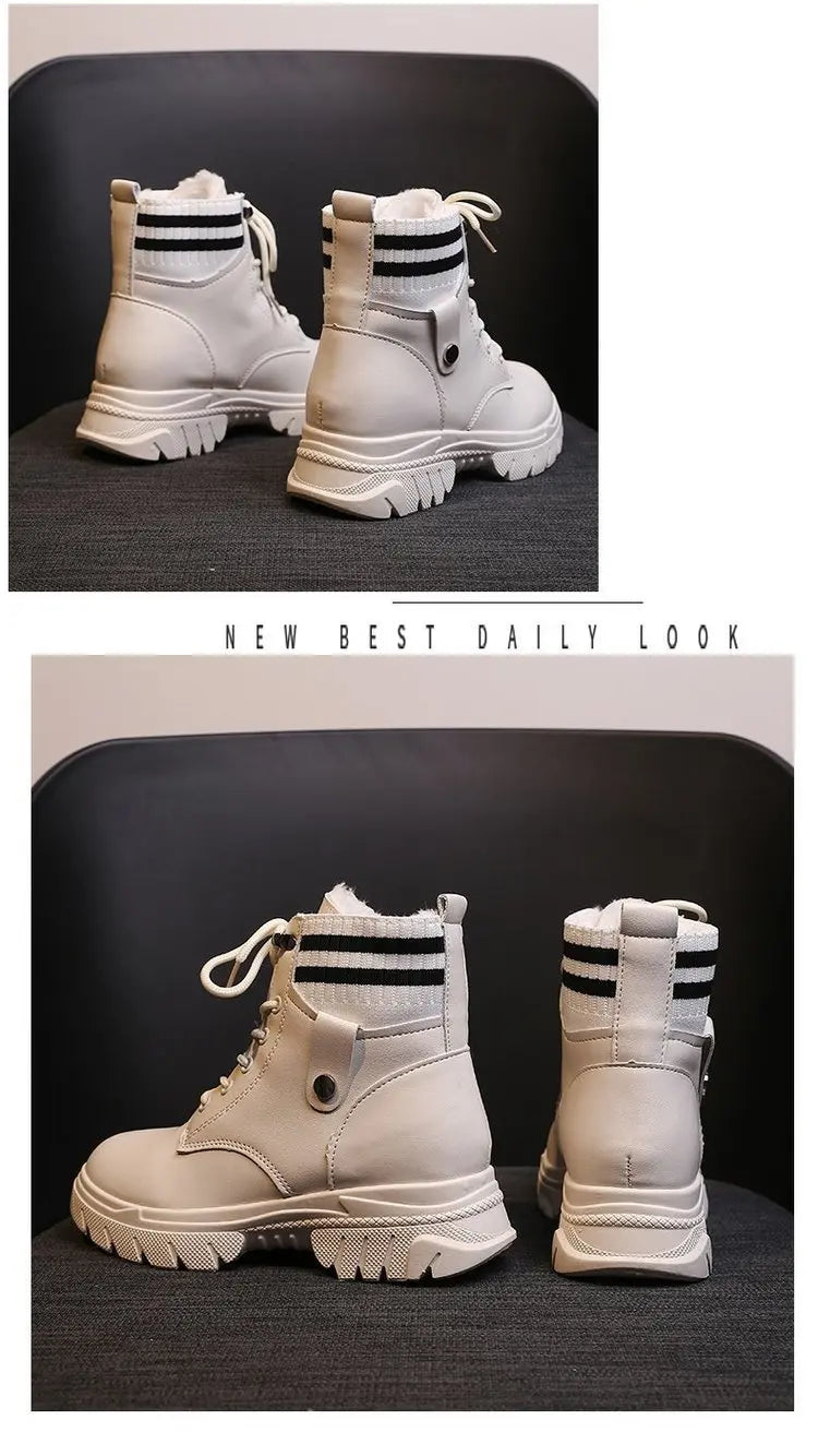 Women Ankle Boots Shoes Plush Warm Winter Fur Shoes Women Sneakers Botas De Mujer